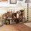 Costway 3-Tier Bookshelf Display Shelf for Small Space Freestanding Side Table Rustic Brown 3