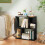 Costway 3-Tier Bookshelf Display Shelf Home Office Freestanding Side Table Black 4