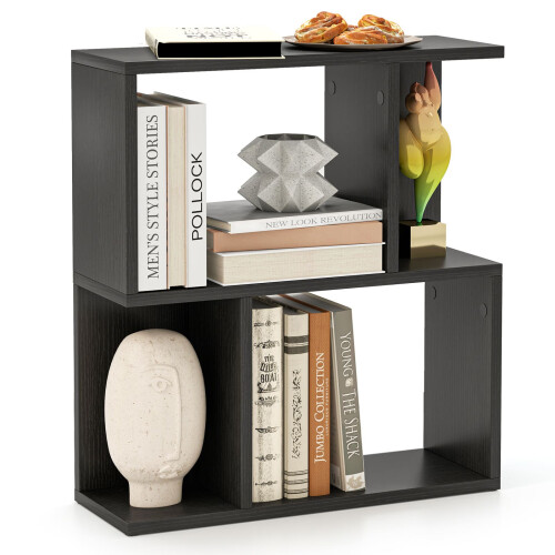 Costway 3-Tier Bookshelf Display Shelf Home Office Freestanding Side Table Black