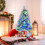 Costway 4.5 FT Pre-Lit Artificial Christmas Tree Snow-flocked Xmas Tree With 8 LED Modes 6