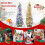 Costway 4 FT Pre-Lit Artificial Christmas Tree Snow-Flocked Slim Pencil Christmas Tree 4