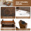 Costway 2-Tier Coffee Table Slatted Wood Center Table with Storage Shelf-Walnut 4
