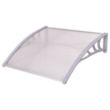 Door Canopy Awning Shelter Front Back Porch Window Roof Shade Patio Transparent(gray edge)