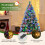 Costway 7FT Pre-Lit Artificial Christmas Tree Hinged Xmas Tree w/ 400 LED Lights 7