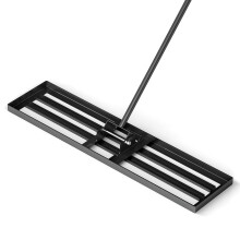 106 cm Lawn Leveling Rake Heavy Duty Level Lawn Tool w/ Handle for Soil-Black