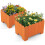 Costway 2 Pack Rectangular Planter Box HDPE Flower Pot Raised Garden Bed for Vegetables 1