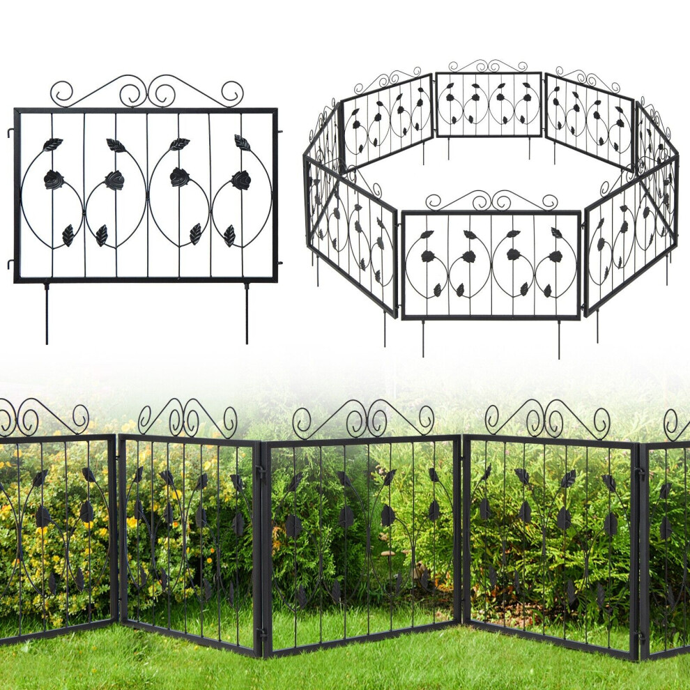 Decorative Garden Fence 8 Pack 464 x 58cm Animal Barrier Border for Dog Rabbit