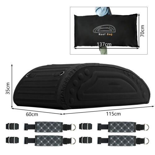 Costway 400L Waterproof Soft-Shell Car Roof Bag Foldable Rooftop Cargo Carrier 1