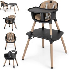 5-in-1 Convertible Baby Highchair Infant Dining Chair w/5-point Harness Tray Toddlers