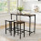 Costway 3Pcs Dining Table Set 2-Person Counter-Height Kitchen Table-Gray 7