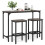 Costway 3Pcs Dining Table Set 2-Person Counter-Height Kitchen Table-Gray 1