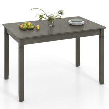 Wooden Dining Table for 4 People 122cm Rectangular Kitchen Table-Gray