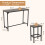 Costway 3Pcs Dining Table Set 2-Person Counter-Height Kitchen Table-Gray 3