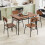 Costway 5Pcs Wood Square Kitchen Table & Chair Set Dining Table Set for 4-Brown 3