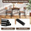 Costway 5Pcs Wood Square Kitchen Table & Chair Set Dining Table Set for 4-Brown 7