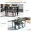 Costway 4-Piece Dining Table Set Industrial Dining Table W/ Bench & 2 Stools 4