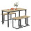 Costway 4-Piece Dining Table Set Industrial Dining Table W/ Bench & 2 Stools-Natural 1