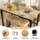 Costway 4-Piece Dining Table Set Industrial Dining Table W/ Bench & 2 Stools-Natural 7