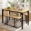 Costway 4-Piece Dining Table Set Industrial Dining Table W/ Bench & 2 Stools-Natural 2