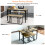 Costway 4-Piece Dining Table Set Industrial Dining Table W/ Bench & 2 Stools-Natural 5