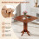 Costway 33" Wooden Kitchen Table Square Dining Table w/ Pedestal Base-Walnut 6