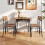 Costway 5Pcs Wood Square Kitchen Table & Chair Set Dining Table Set for 4-Brown 6