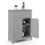 Costway Bathroom Floor Cabinet Freestanding Storage Cupboard with Double Door-Grey 1