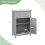 Costway Bathroom Floor Cabinet Freestanding Storage Cupboard with Double Door-Grey 2