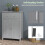 Costway Bathroom Floor Cabinet Freestanding Storage Cupboard with Double Door-Grey 4