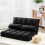 Costway Adjustable Floor Sofa 6-Position Foldable Lazy Sofa Bed-Black 4