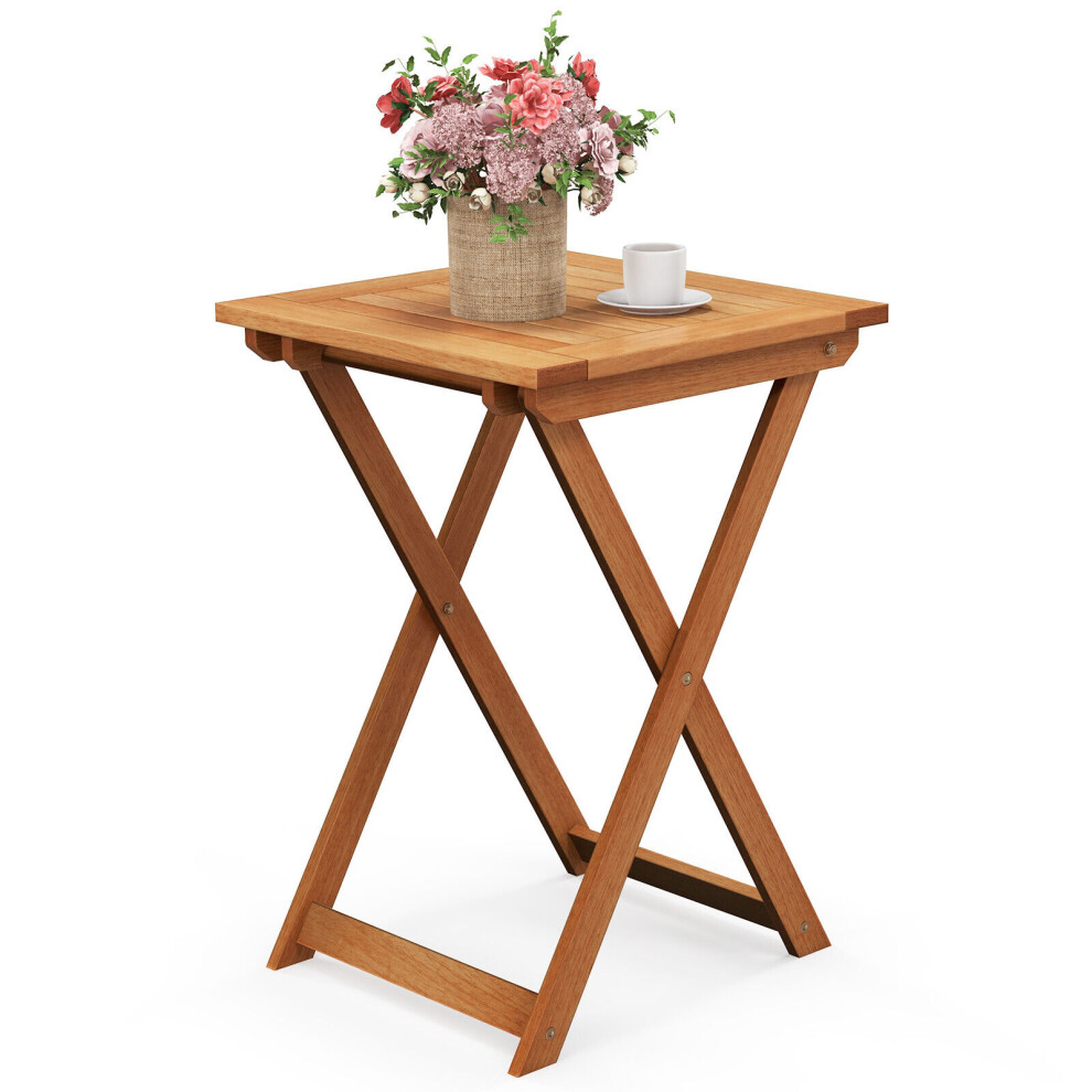 50cm Backyard Folding Square Dining Table Outdoor Hardwood Bistro Table