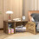 Costway Cat Litter Box Enclosure Wooden Pet Side Table with Winding Entry 4