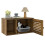 Costway Cat Litter Box Enclosure Wooden Pet Side Table with Winding Entry 1