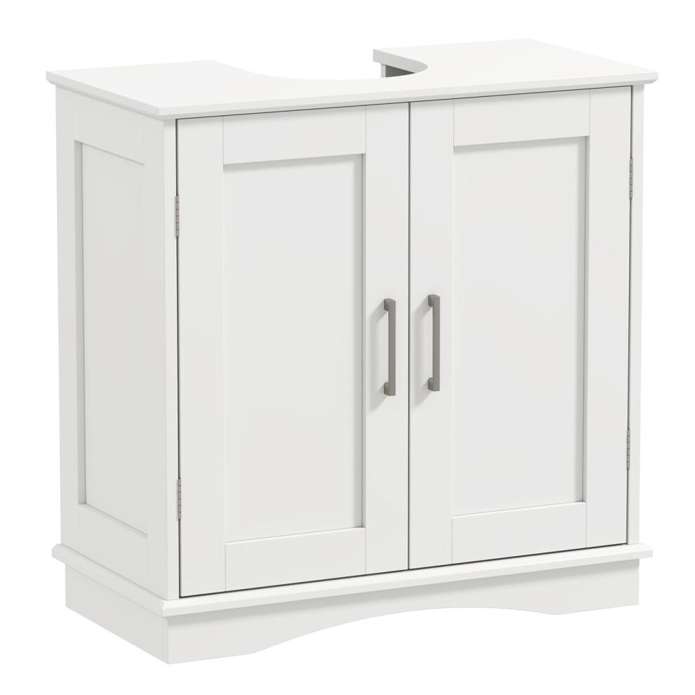 Costway 60 Cm Pedestal Sink Bathroom Vanity Cabinet Under Sink Cabinet-White