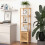 Costway Bamboo Floor Storage Cabinet 140cm Standing Organizer Cabinet Natural 7