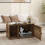 Costway Cat Litter Box Enclosure Wooden Pet Side Table with Winding Entry 3