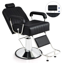 Hydraulic Barber Chair Salon Chair Height Adjustable 360 Swivel Reclining Back