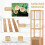 Costway Bamboo Floor Storage Cabinet 140cm Standing Organizer Cabinet Natural 4