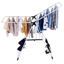 Indoor Outdoor Foldable Clothes Drying Rack Adjustable Clothes Hanger W/ Shoe Holder
