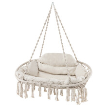 Hammock Chair Hanging Swing Chair Indoor & Outdoor Boho Rope Chair