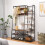 Costway Hall Tree with Storage Bench Industrial Coat Rack Shoe Bench w/ 9 Hooks 3