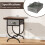 Costway Industrial 2-tier Bedside Table Nightstand w/ Fabric Drawer-Brown 4