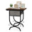 Costway Industrial 2-tier Bedside Table Nightstand w/ Fabric Drawer-Brown 1