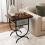 Costway Industrial 2-tier Bedside Table Nightstand w/ Fabric Drawer-Brown 6
