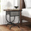 Costway Industrial 2-tier Bedside Table Nightstand w/ Fabric Drawer-Brown 5