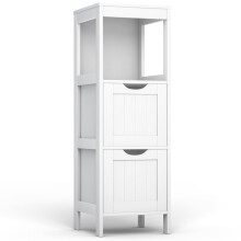 Bathroom Floor Cabinet Multifunctional Side Storage Cabinet-White