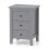 Costway Bedside Table Wooden Nightstand End Side Table w/ 3 Drawers-Grey 1