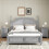 Costway Bedside Table Wooden Nightstand End Side Table w/ 3 Drawers-Grey 3