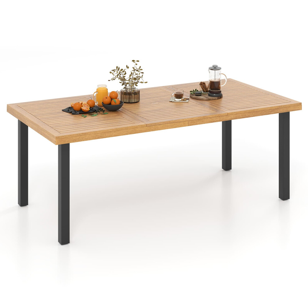 2 x 1 M Rectangle Acacia Wood Table for 8 Patio Dining Table w/ 5cm Umbrella Hole
