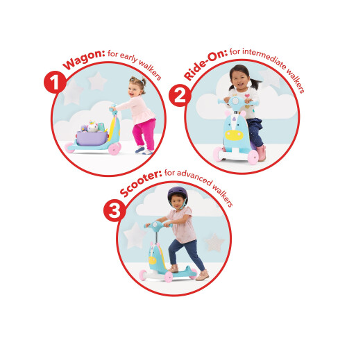 Skip Hop Skip Hop 3-σε-1 Παιδικό Παιχνίδι Push Walker σε Σκούτερ, Ζωάκι Μονόκερος 2